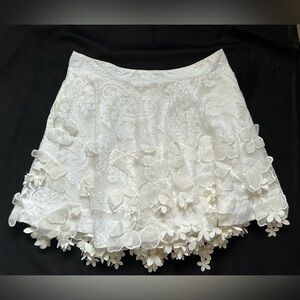 Elegant White Floral Lace Skirt